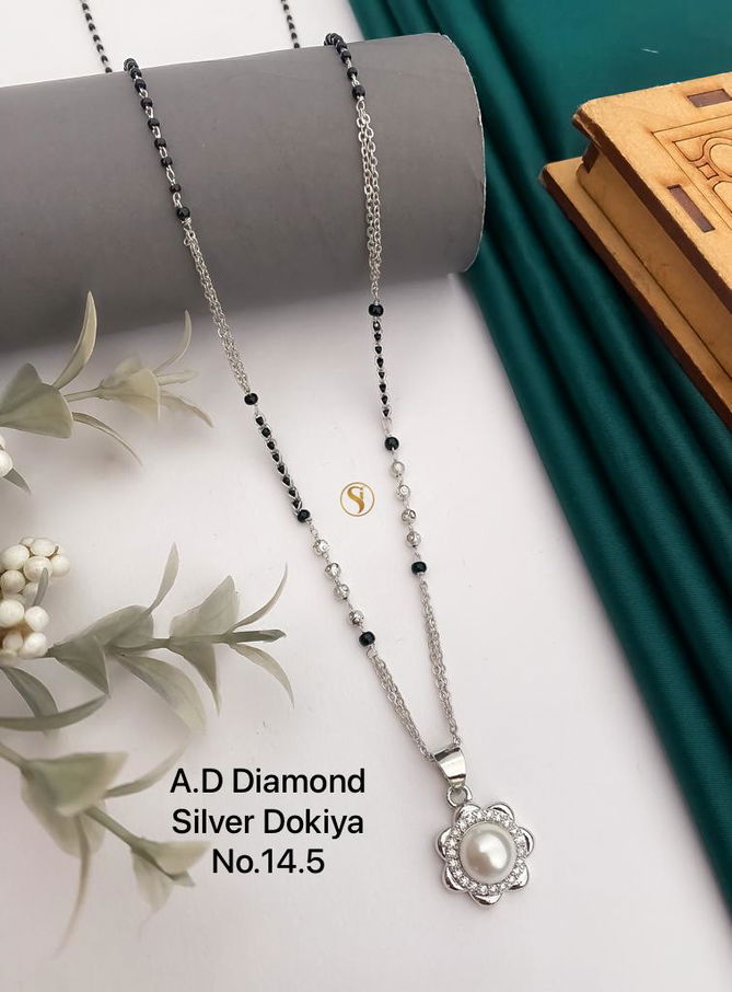 14 AD Diamond Designer Regular Wear Mangalsutra Wholesale Price In Surat
